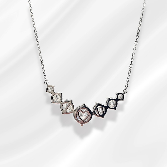 5ct Moissanite and Silver 7stone Necklace