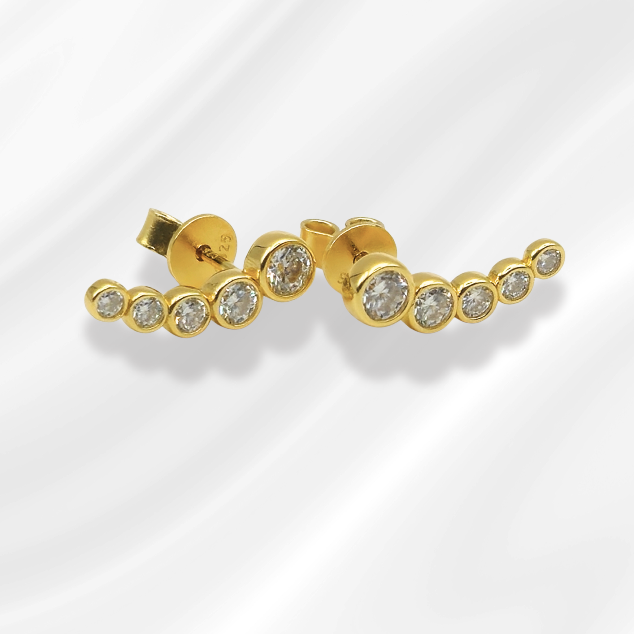 Silver Yellow Plated Moissanite Earrings - Image 2