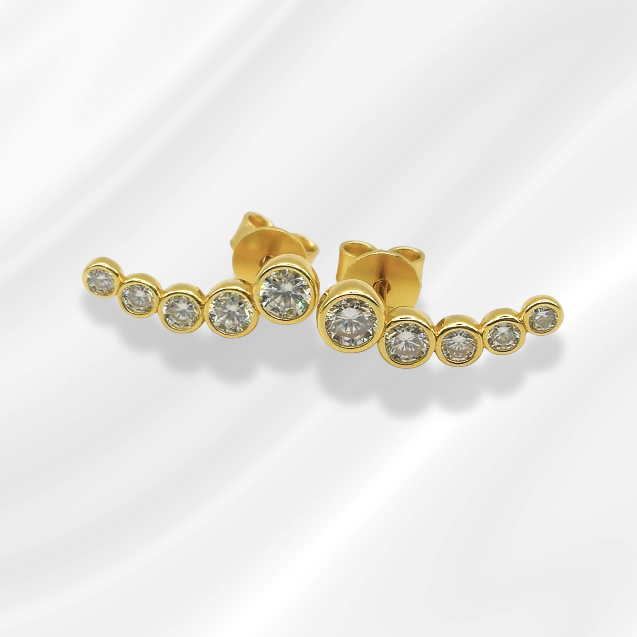 Silver Yellow Plated Moissanite Earrings